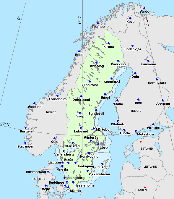 Referensstationer i Norden
