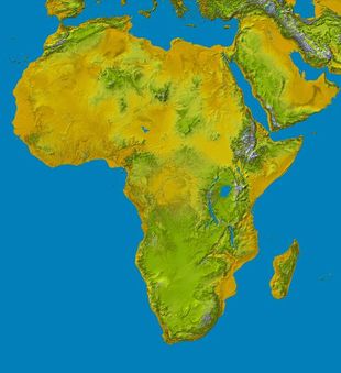 Physical map of Africa