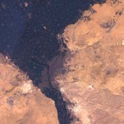 A simulated-colour satellite image of Cairo, Egypt, taken on NASA's Landsat 7 satellite.